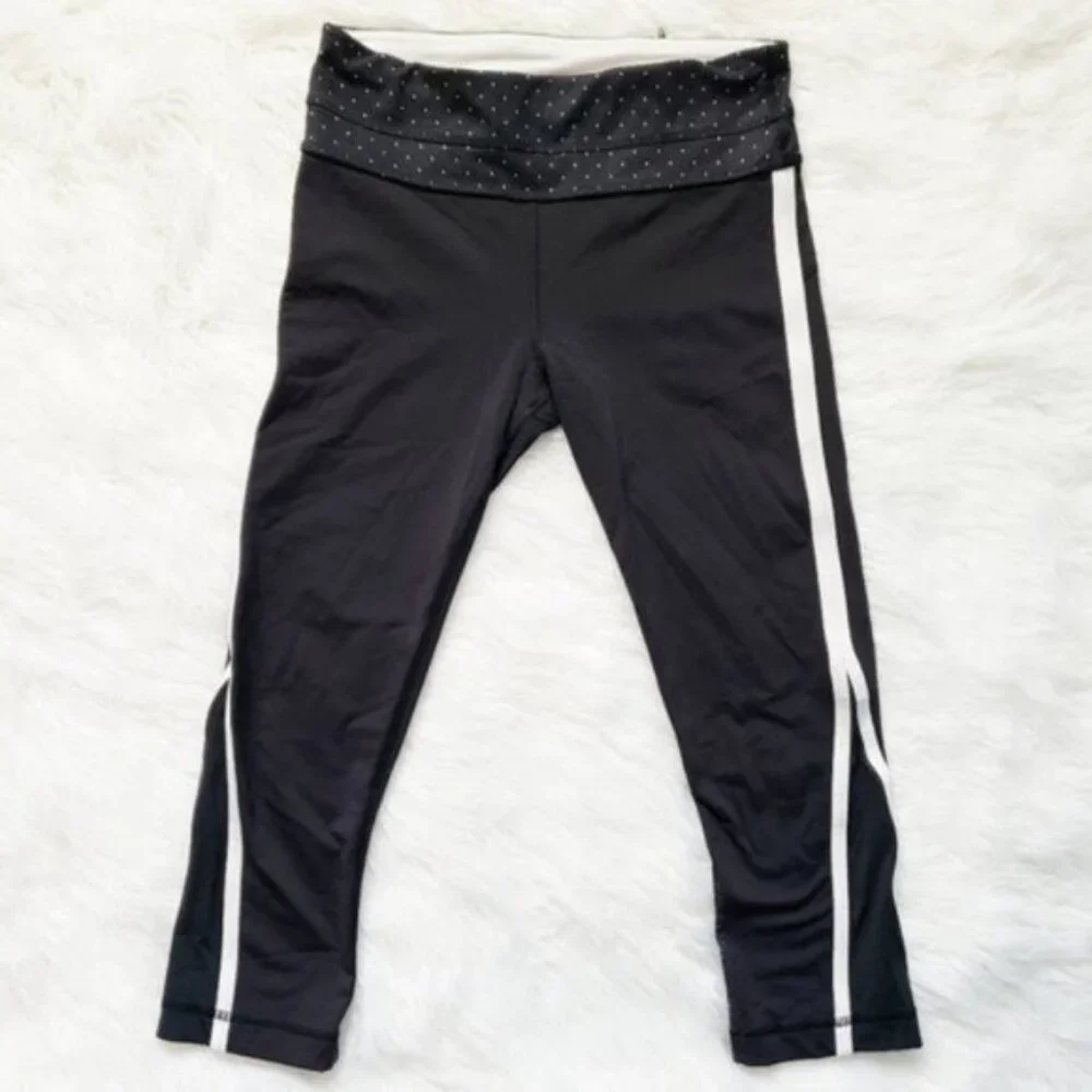 Lululemon Up The Pace Run Crop Leggings Polka Dot size 4 Athleisure Y2K Running